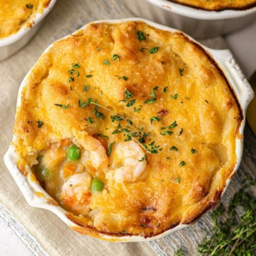 Seafood Pot Pie with Cheddar Bay Crust