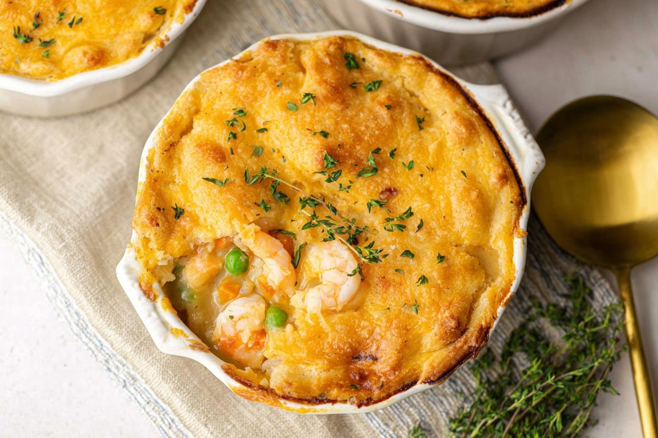Seafood Pot Pie with Cheddar Bay Crust