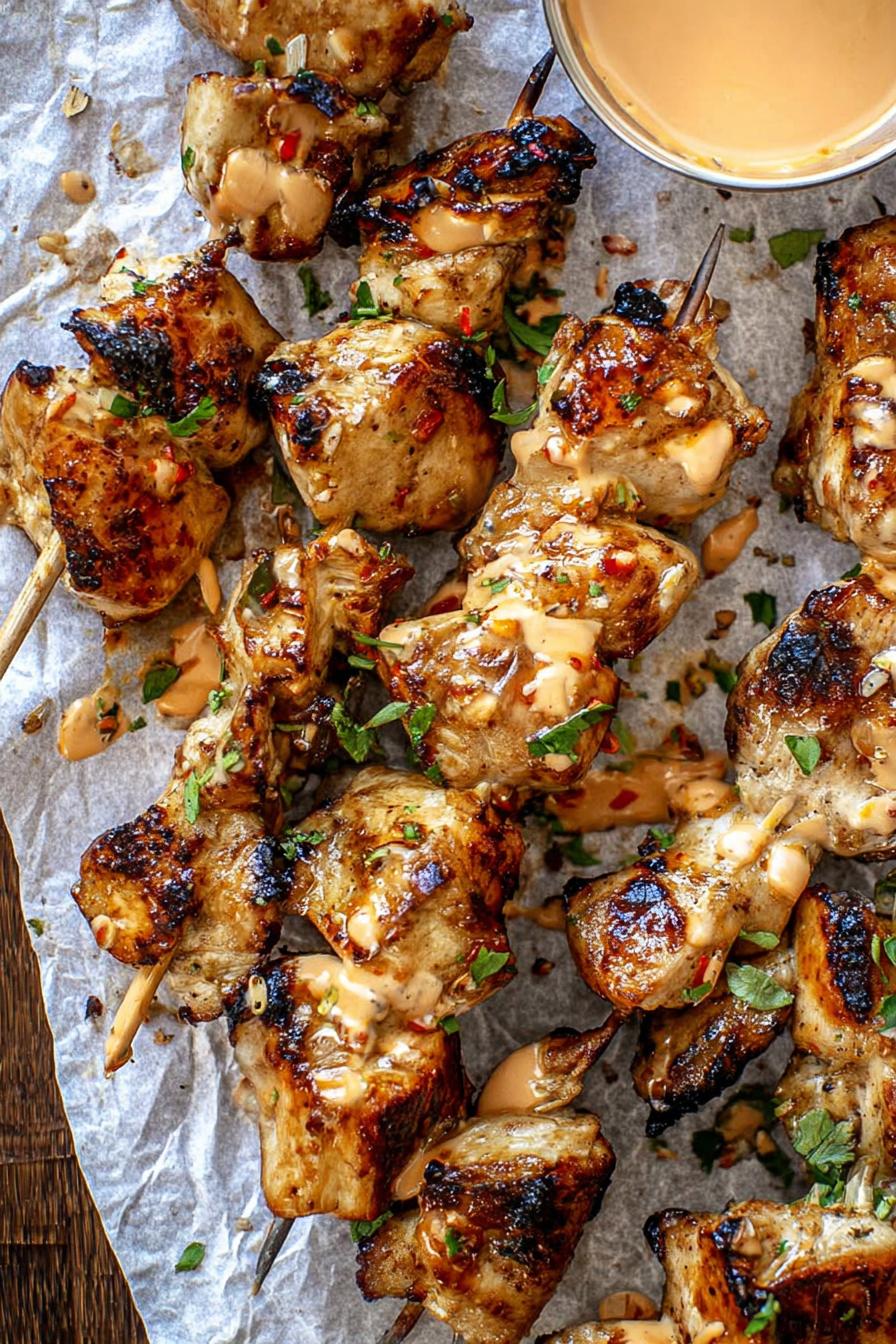 Bang Bang Chicken Skewers