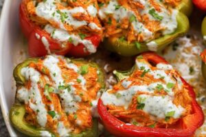 Buffalo Chicken Stuffed Peppers