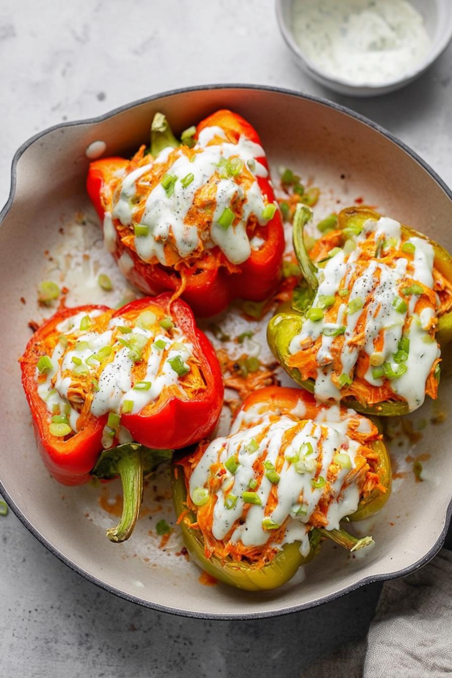 Buffalo Chicken Stuffed Peppers