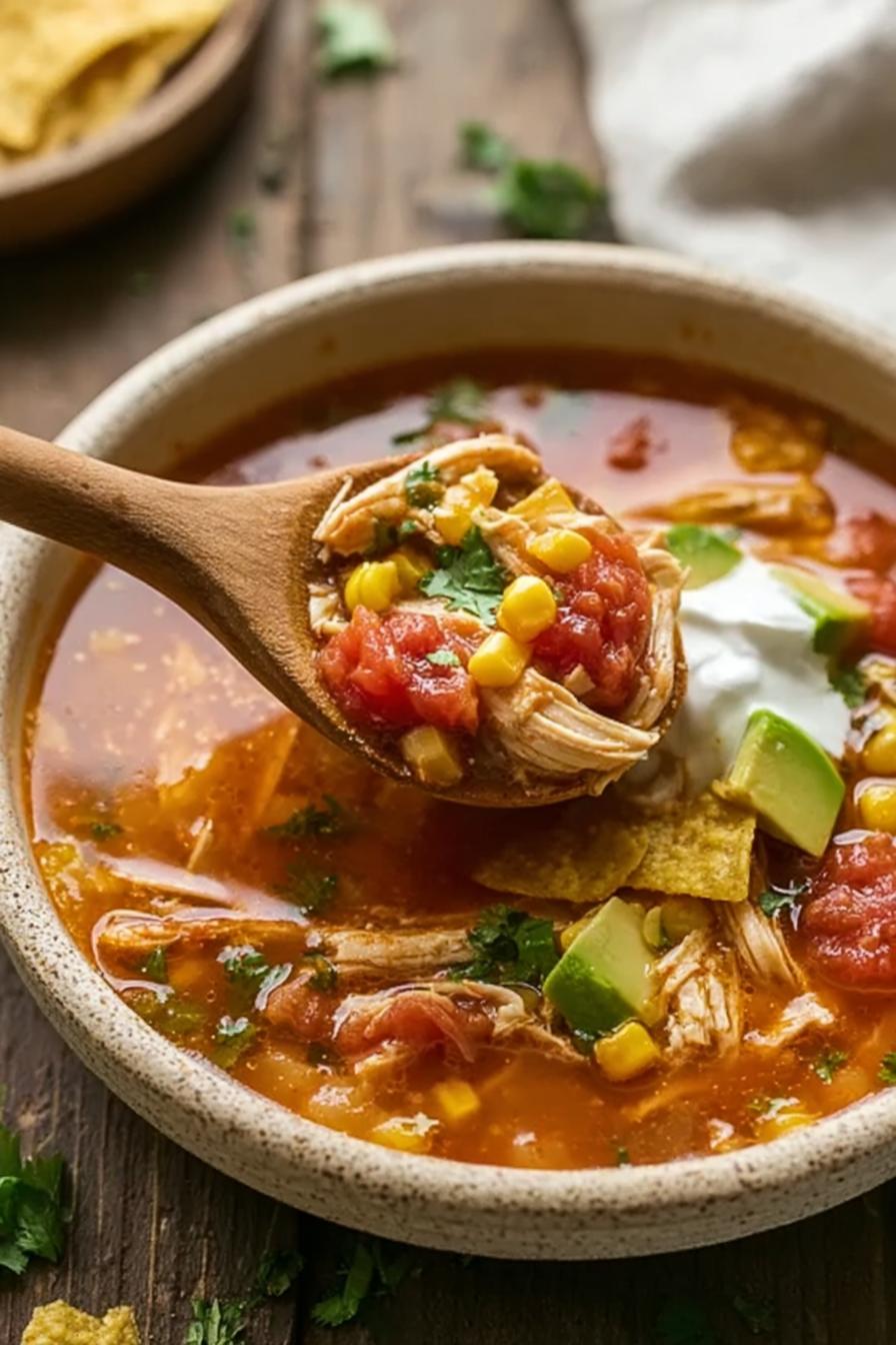 Cooker Chicken Tortilla Soup