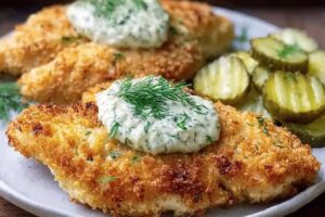 Crispy Dill Pickle Parmesan Chicken Recipe