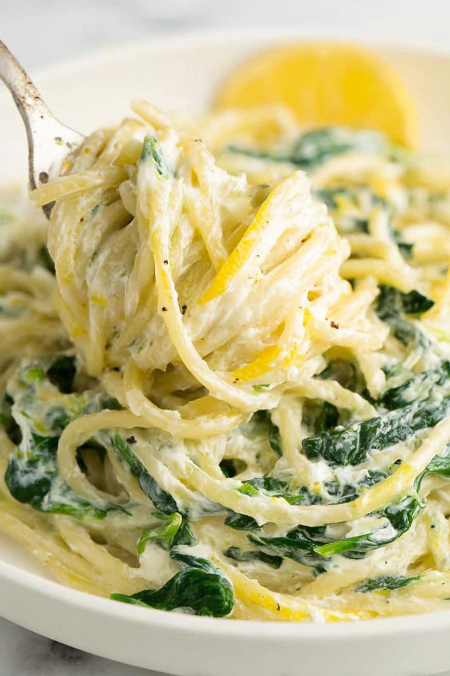 EASY LEMON RICOTTA PASTA & SPINACH