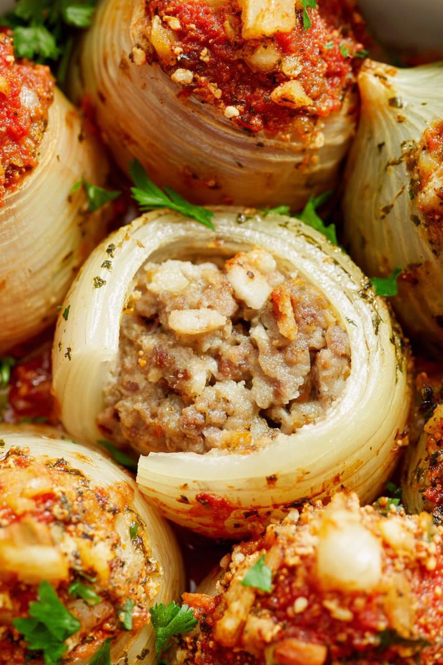 Greek Stuffed Onions
