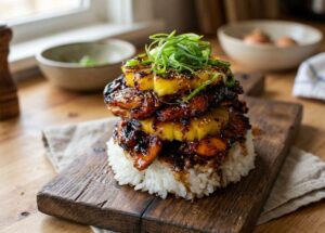 Hawaiian Huli Huli Chicken Stack