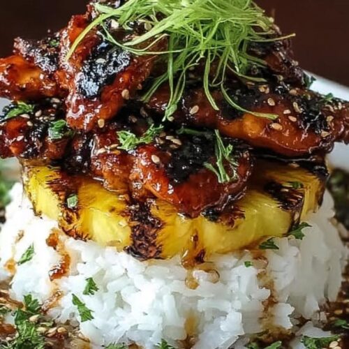 Hawaiian Huli Huli Chicken Stack