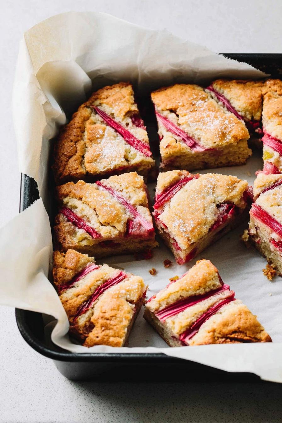 Lemon Rhubarb Sourdough Discard Cake