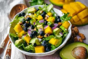 Mango Cucumber Salad with Blueberries and Avocado