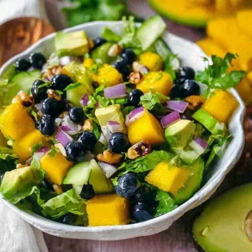 Mango Cucumber Salad with Blueberries and Avocado