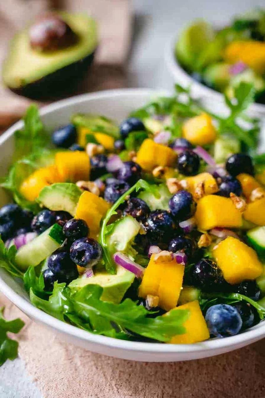 Mango Cucumber Salad with Blueberries and Avocado
