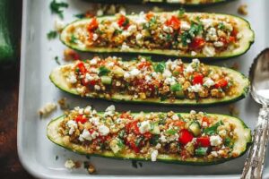 Mediterranean Stuffed Zucchini