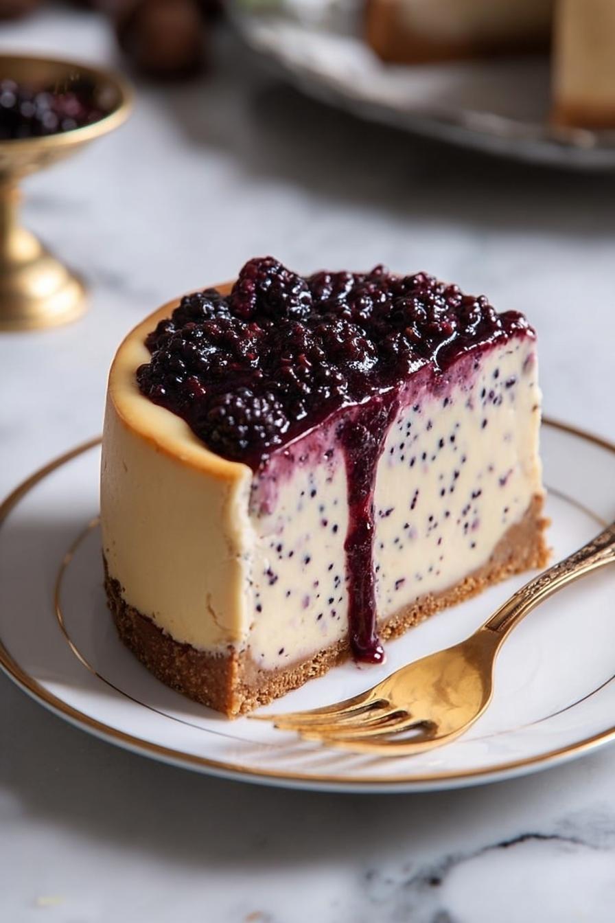 Mulberry and Earl Grey Cheesecake