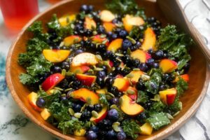 Peach Blueberry Kale Salad
