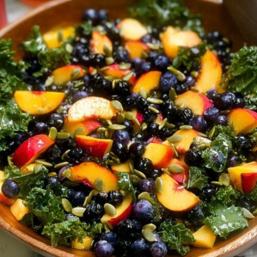 Peach Blueberry Kale Salad