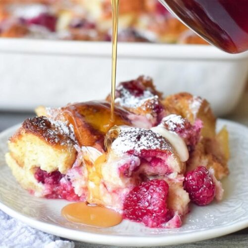 Raspberry Cheesecake French Toast Casserole