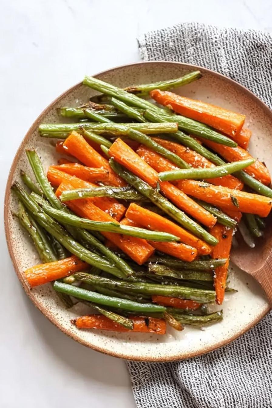 Roasted Green Beans and Carrots