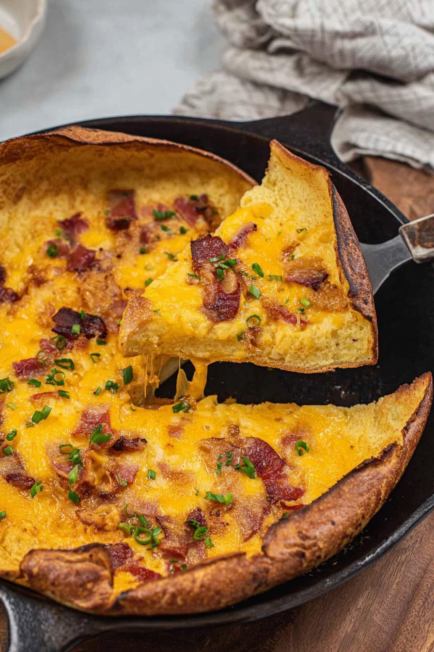 Savory Bacon Dutch Baby with Cheddar Cheese