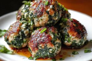 Spinach Garlic Meatballs