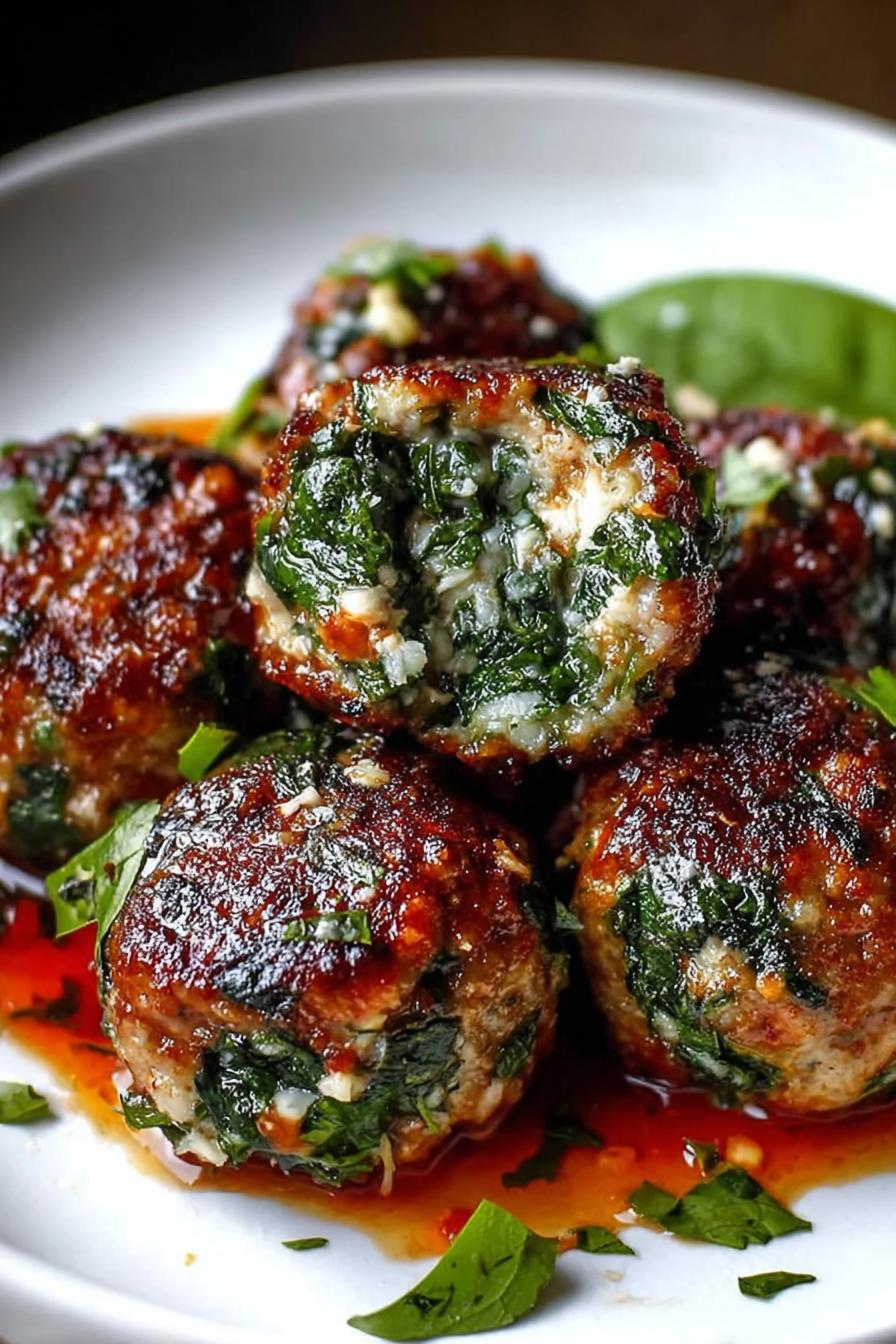 Spinach Garlic Meatballs