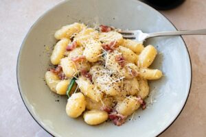 Spring Dinner Gnocchi Carbonara