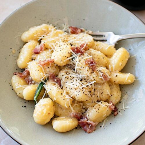 Spring Dinner Gnocchi Carbonara