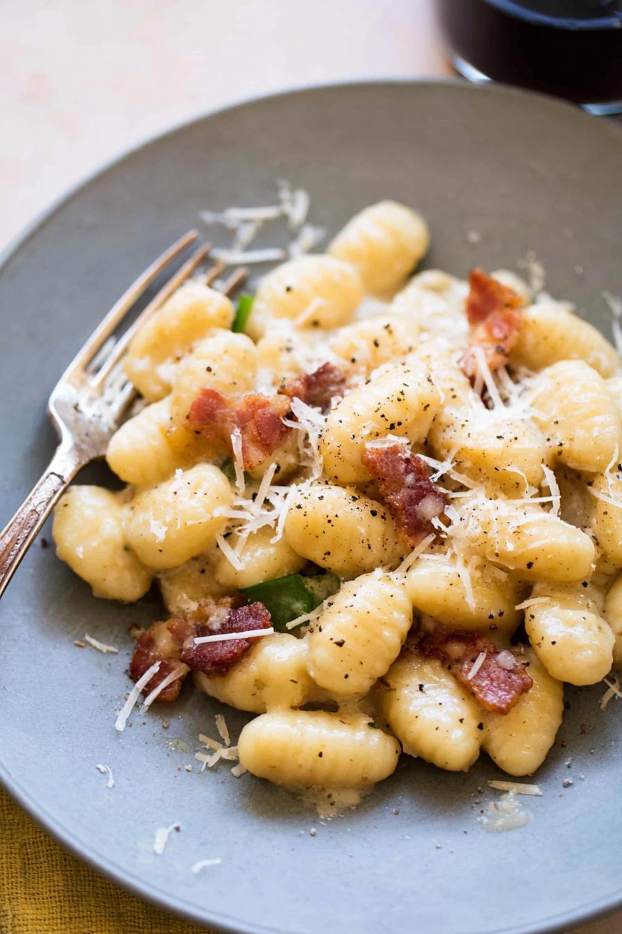 Spring Dinner Gnocchi Carbonara