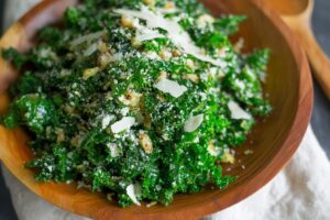 Spring Lemon Parmesan Kale Salad