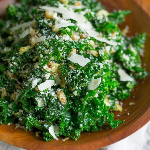Spring Lemon Parmesan Kale Salad