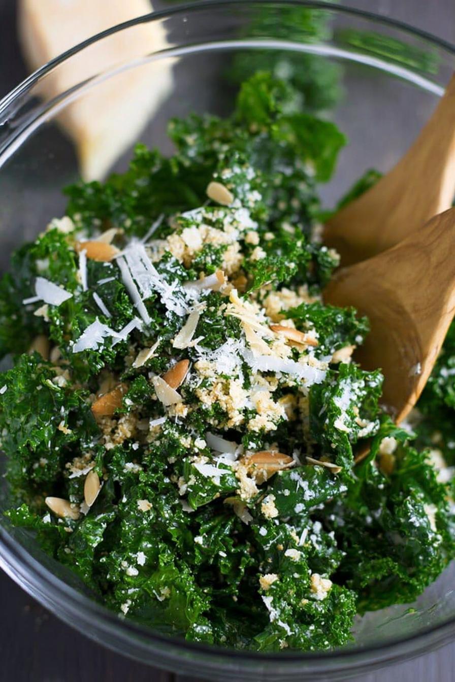 Spring Lemon Parmesan Kale Salad