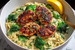 Spring Lemon Pepper Chicken Broccoli Orzo
