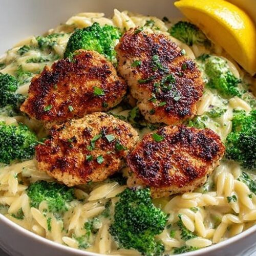 Spring Lemon Pepper Chicken Broccoli Orzo