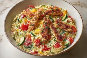 Spring Mouthwatering Boursin Orzo Bake