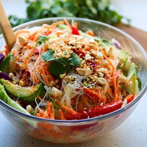 Spring Roll Salad with Spicy Ginger Dressing recipe