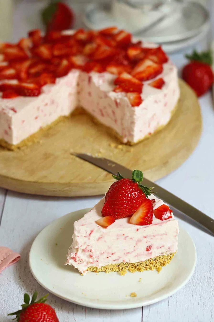 Strawberry Cheesecake {Easy No Bake Recipe}