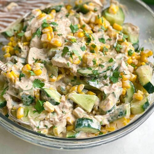 Street Corn Creamy Cucumber Salad