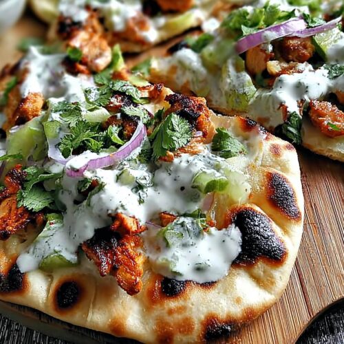 Tandoori Chicken Naan Pizza