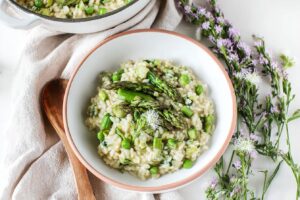 Vegan Asparagus Risotto spring dinner