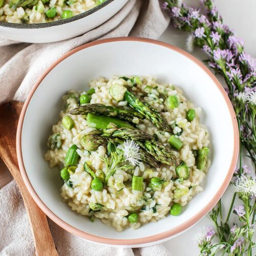 Vegan Asparagus Risotto spring dinner