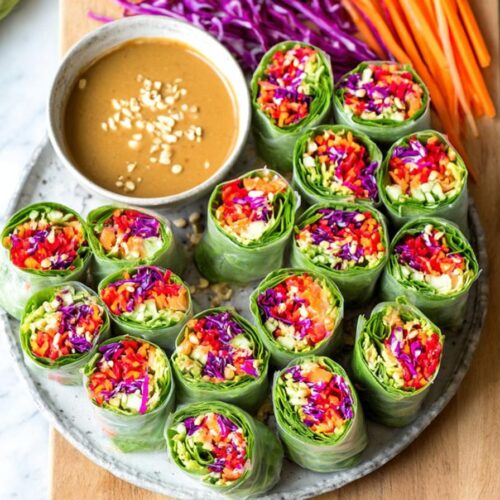 Vegetable Spring Rolls with Peanut Sauce