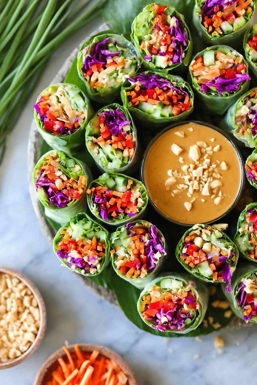 Vegetable Spring Rolls with Peanut Sauce