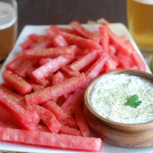 Watermelon Fries with Coconut Lime Dip