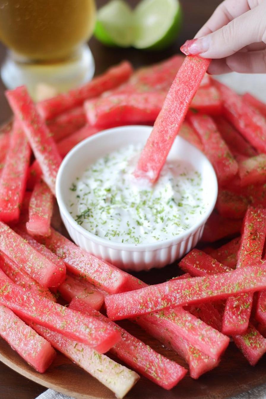 Watermelon Fries with Coconut Lime Dip