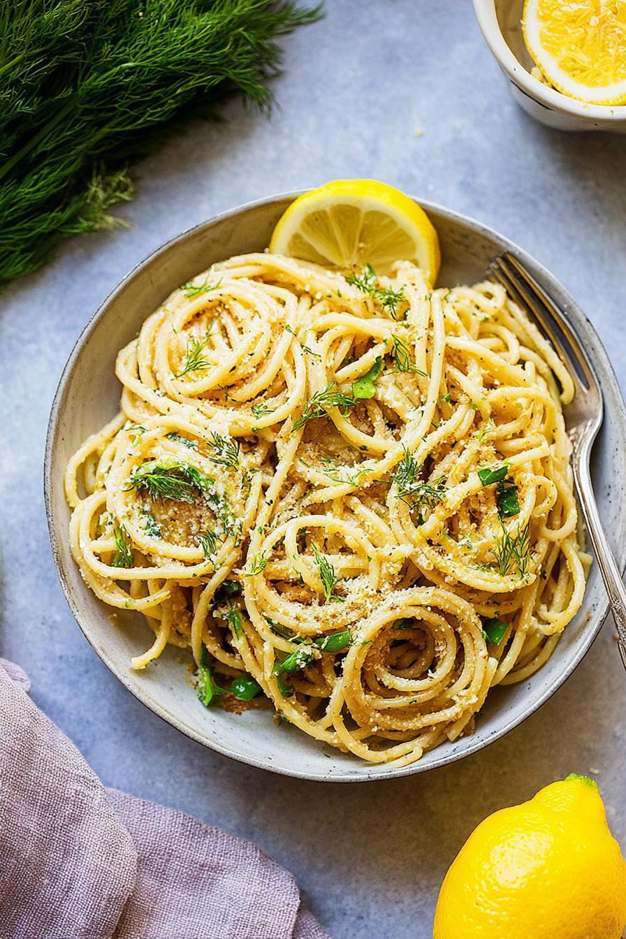 spring Browned Butter Lemon Dill Pasta