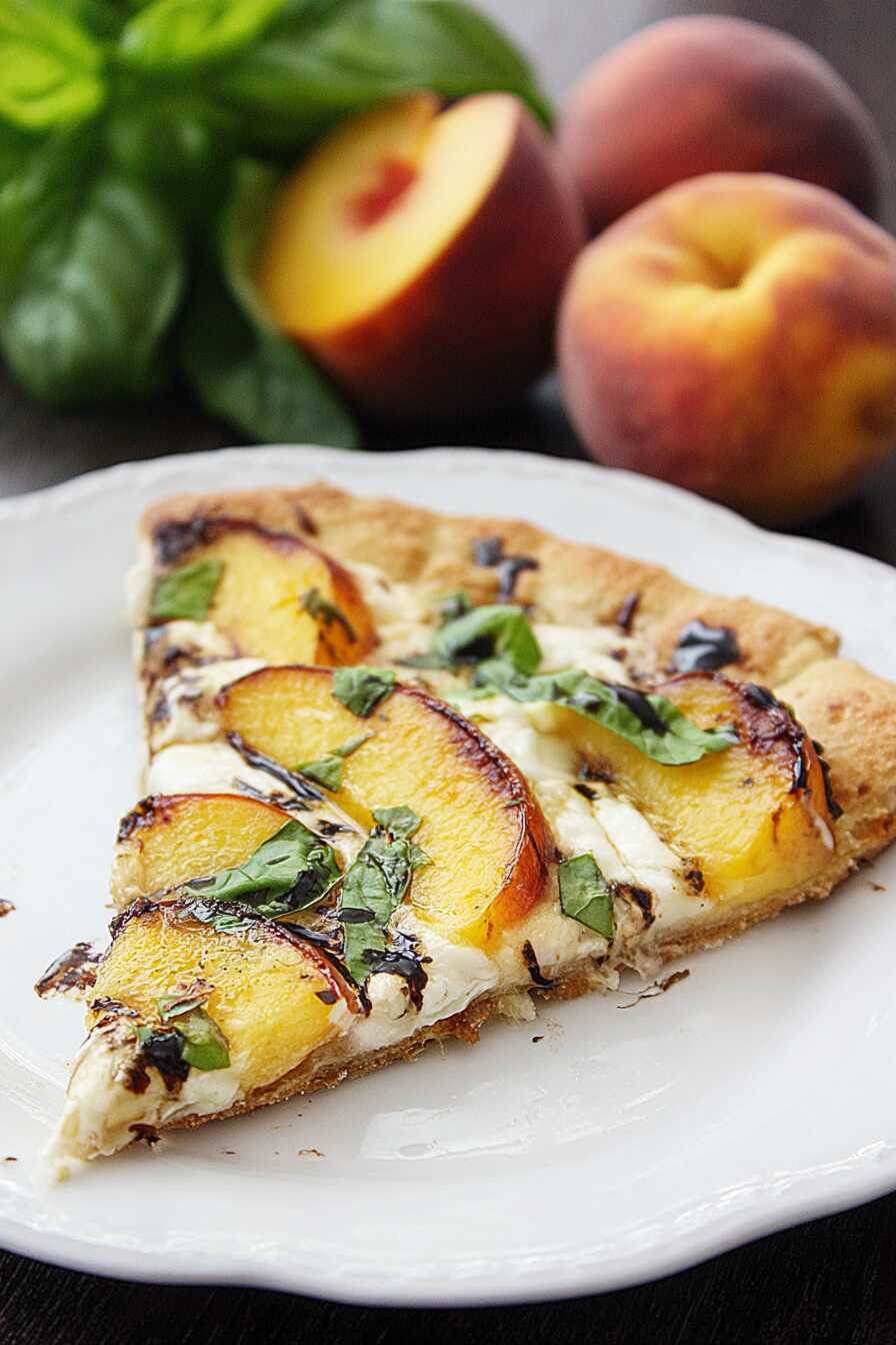 Peach and Basil Naan Bread Pizza (1)