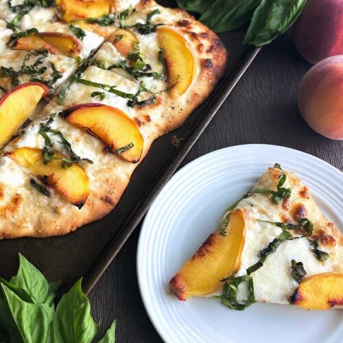 Peach and Basil Naan Bread Pizza (3)